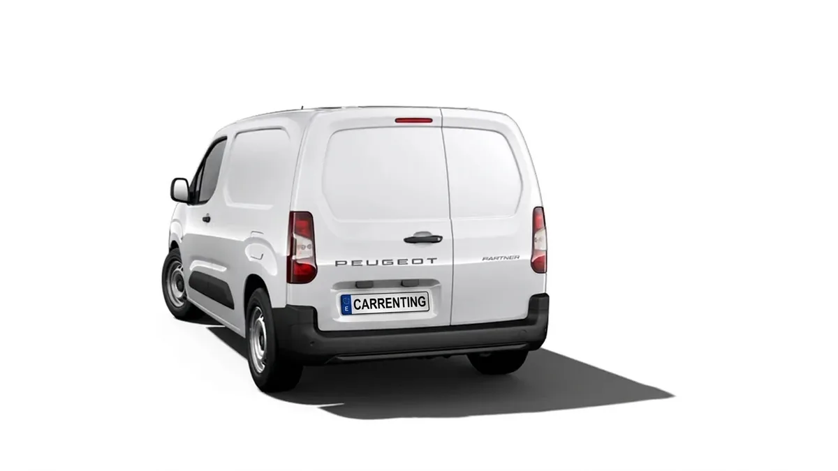 Peugeot Partner Furgón Diesel 1.5 BlueHDI S&S Standard 600kg 100 (MERCANCÍAS PROPIAS) en renting en Zaragoza — Trasera